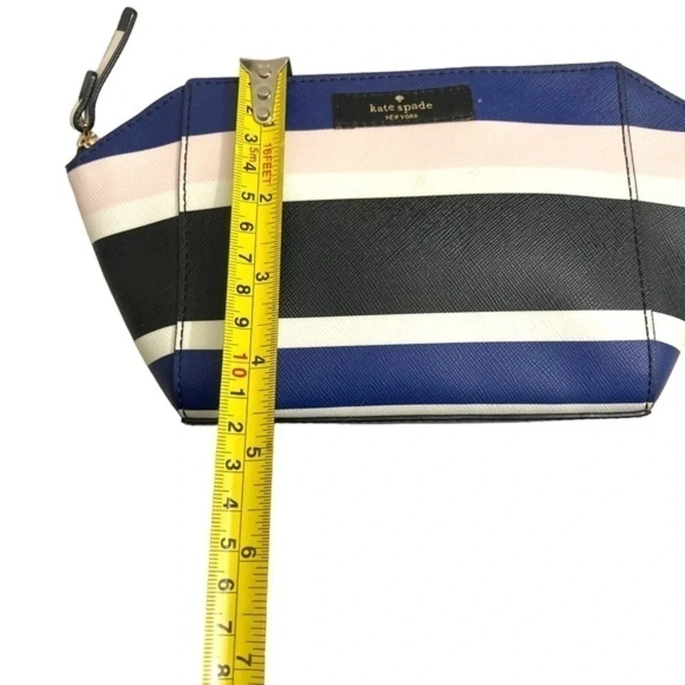 Kate spade striped makeup clutch bag case